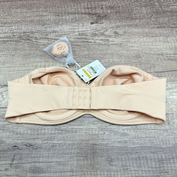 Delmira Strapless Bra Womens Size 36B Beige Unlined Underwire Peach Dew W592S - Picture 3 of 9